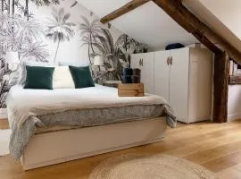 Maison et appartement attenant pour 10 personnes avec terrasse, cour et parking