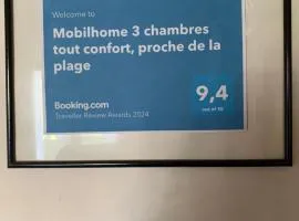 Mobilhome 3 chambres tout confort, proche de la plage