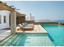 Elegant Mykonos Villa - Villa White Satin - Private Gym - 4 Bedrooms - Sea View