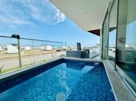 A 3 minutos de la Playa Hermoso Departamento con Piscina y Parrilla