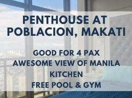 Penthouse at Poblacion - 200Mbs net - Awesome view，位于马尼拉的宠物友好酒店