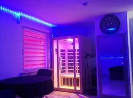 Wohnung am Kurpark mit privater Innensauna & LED! Schlüsselbox，位于博帕德的酒店