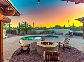 Peaceful Desert Retreat - Stunning Views - Pool Spa, Backyard, Music - Tucson !，位于土桑的酒店