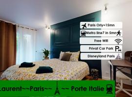 JO2024-8Personne-Paris porte Italie-Moderne-Car Park and Wifi，位于莱克朗兰比塞特尔的公寓