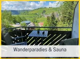 Fewo Herzgrün mit Balkon und Traumblick direkt an Wanderwegen und Sauna im Haus