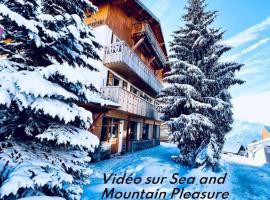 Chalet Alpe d'Huez 1850-Sea and Mountain Pleasure，位于拉普德兹的带按摩浴缸的酒店