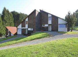 Cosy holiday home in the Hochsauerland with terrace at the edge of the forest，位于施马伦贝格的度假屋