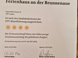 Ferienhaus an der Brunnenaue 4 Sterne zertifiziert kostenlos Wlan & Netflix，位于萨加尔德的家庭/亲子酒店