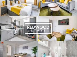 BRAND NEW, 2 Bed 1 Bath, Modern Town Center Apartment, FREE WiFi & Netflix By REDWOOD STAYS，位于奥尔德肖特的公寓