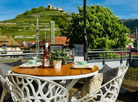 Penthouse Burgblick mit Dachterrasse，位于布赖斯高地区施陶芬的酒店