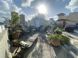 Fresh Tropical Colonial Style Walk-Up- Rooftop Terrace- Beach View