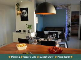 Sunset Appart-Hotel 3 chambres, 2 Salles de Bain, proche Paris, Massy & Orly，位于隆瑞莫的公寓