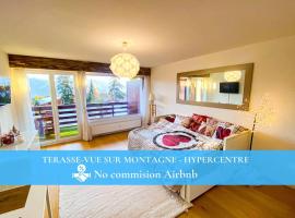 Studio cosy au calme avec terrasse vue sur Alpes，位于克莱恩 蒙塔纳的酒店