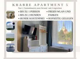 Krabbe Nordsee Apartment 5, Smart-TV, kostenfreier Parkplatz, zentral gelegen, bis zu 2 Hunden willkommen, gute Zuganbindung, am Elbe-Weser-Radweg, Lebensmittelladen und Bäcker 2 Minuten entfernt