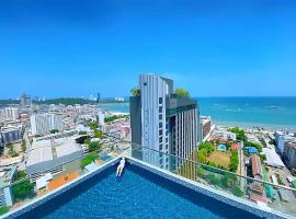 Central Pattaya -Amazing Location with Infinity Pool，位于芭堤雅市中心的分契式公寓