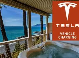 Amazing Oceanview 2 bedroom Oceanfront! by OceanviewHotTubs Shelter Cove, CA Tesla EV Station