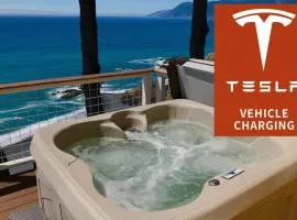 Gorgeous Oceanview, by OceanviewHotTubs Oceanfront! Shelter Cove, CA Tesla EV Station