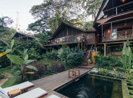 Luxury Villa plus 2 Cabins Rainforest Estate with Pond，位于博卡斯德尔托罗的酒店