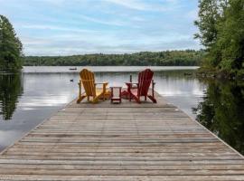 3BR Rebecca Lakehouse with Fireplace Wifi and Dock，位于Oxtongue Lake的木屋