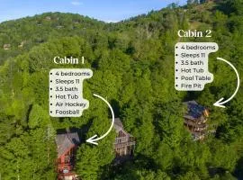 2 Cabins ~ Sleeps 22 ~ 100 Feet Apart ~ Ski in out