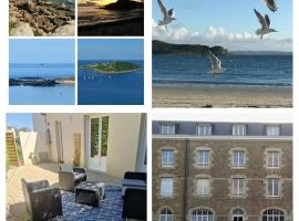 TY SAM Bretagne - Bel appartement maison RDC Terrasse T3-T4 proche plages et commerces，位于特雷伯尔当的酒店