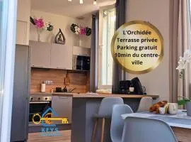 L'Orchidée, proche de la gare avec clim et terrasse