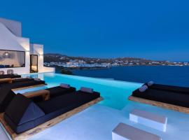 Magnificent Mykonos Villa | Villa Rikei | 5 Bedrooms | Unique Aegean Sea Views | Private Infinity Pool | Outdoor Jacuzzi | Psarou Beach，位于萨鲁的度假屋