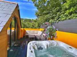 Chy Glynn. Luxury lodge with hot tub and views.，位于圣阿格尼丝的木屋