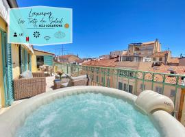 Luxury "Les Toits du Soleil" - Magnifique appartement avec terrasses et jacuzzi - Centre de cannes - By SCLS Locations，位于戛纳的带按摩浴缸的酒店