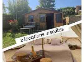 Locations insolites "vie en plein air" cabane et tipi Bastide Bellugue maison d'hôtes reseau Bienvenue à la ferme à 3 mn de lourmarin