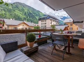 In the centre of Chamonix with views of Mont Blanc