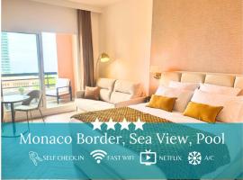 Monaco Border Luxury Apt Residence with Pool，位于博索莱伊的带停车场的酒店