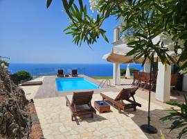 Villa Vardia-Amazing Seaviews with heated pool，位于Sinarádes的酒店