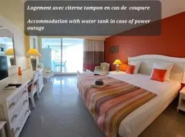 Grand studio vue mer, accès plage, Le Gosier