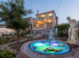 3-BR Sea View Villa with Garden in Mytilene，位于米蒂利尼的酒店