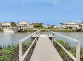 Canal-Front Home with Deck Walk to Holden Beach!