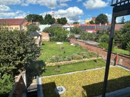 Art Nouveau apartment with garden in Pisek，位于皮塞克的酒店