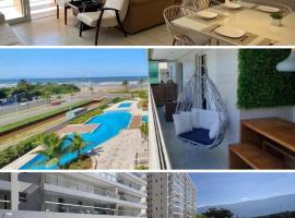 Apartamento frente Mar com cinema em Bertioga H1，位于伯迪亚哥的酒店