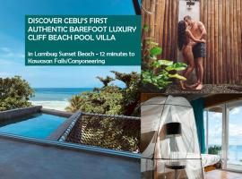 The Verge Cebu Beachfront Exclusive King Bed Pool Villa - 12 Minutes to Kawasan Falls Canyoneering，位于巴迪安的度假屋