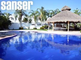 CASA con ALBERCA 8min A LA PLAYA AC y Pet friendly，位于Jarretadera的酒店