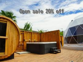 2022新築pleasant stay 海徒歩3分BBQ焚火，位于Ichinomiya的豪华帐篷营地