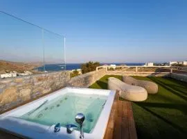 Sophisticated Mykonos Apartment | Apartment Amorino | Terrace with Private Hot Tub | Outdoor Dining Area | Kalafatis