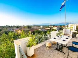 Kalamos sea view villa Beach walking distance
