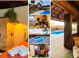 Casa de Hospedes Chalé Rustico com Banheira e Piscina Privativa a 1h de SP Espaço Totalmente Privativo