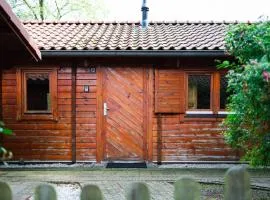 Sfeervol houten huisje met omheinde tuin op de Veluwe