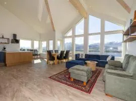 Villa in Akureyri with a hot tub and scenic view