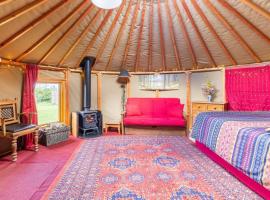 Roundhouse Yurt stunning views Totnes Dartmouth，位于托特尼斯的酒店