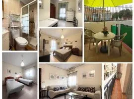 Apartamento con 5 camas Playa 1min con Wi-Fi alta velocidad Patio y terraza