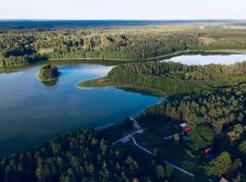Dom letniskowy ogród jezioro las Warmińsko Mazurskie