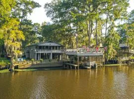 Lakefront Home Deck, Grills and Fire Pit in Karnack